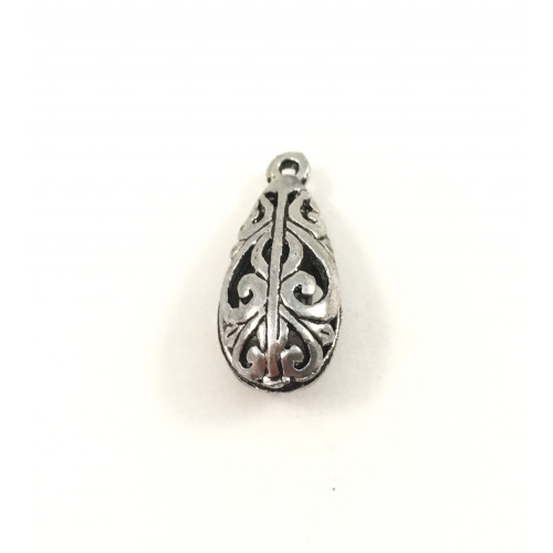 Metal antique silver design drop pendant